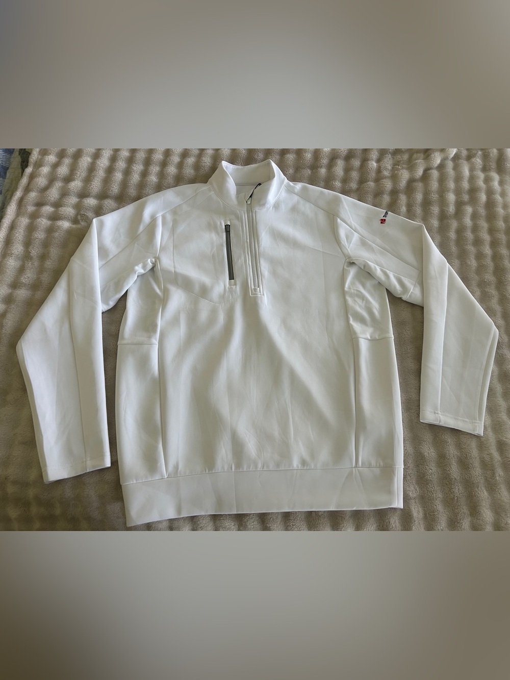 Antigua White Men’s Quarter-Zip Pullover